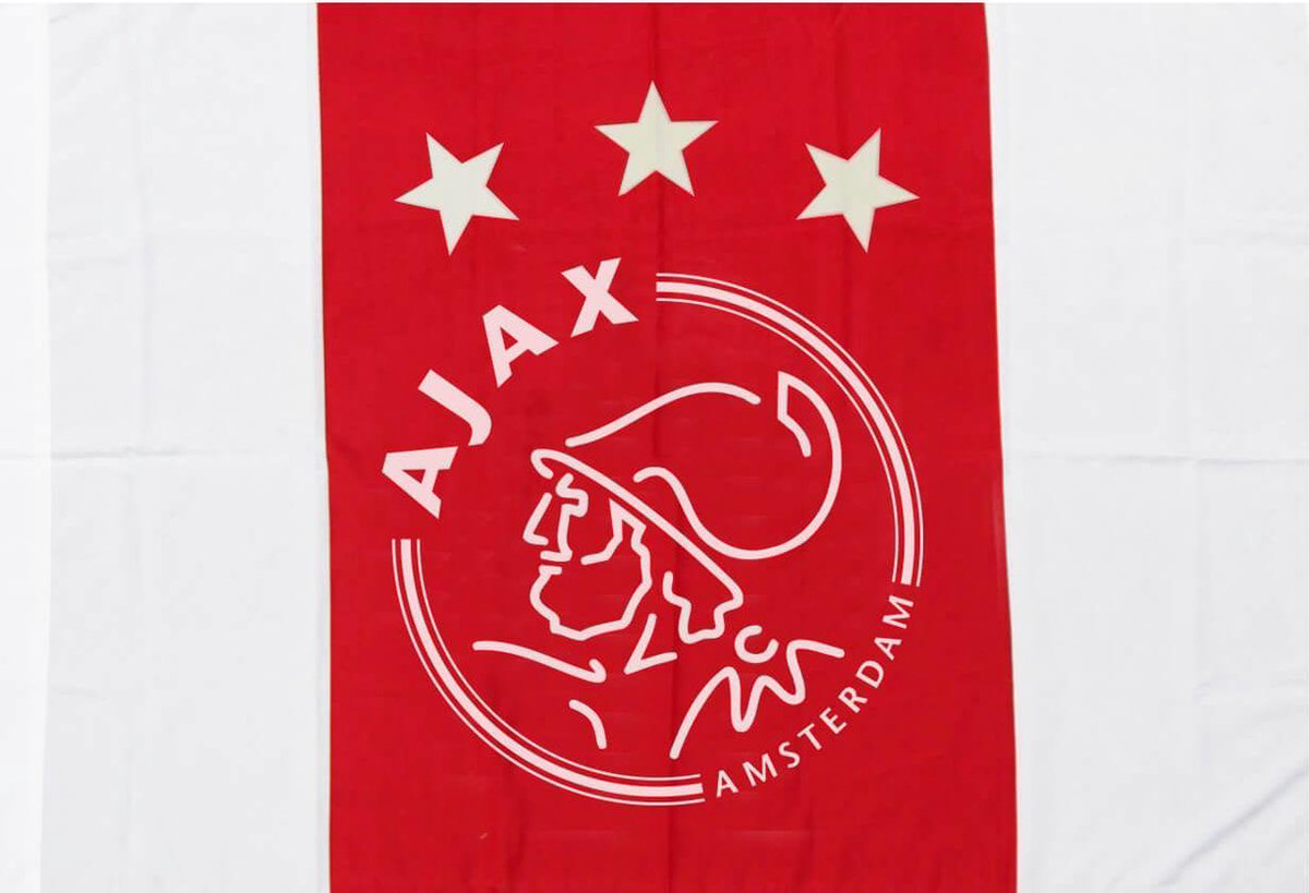 Afbeeldingen van Ajax Vlag Logo 3 sterren - rood/wit